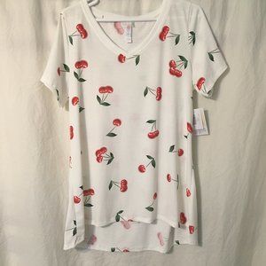 New Cherry Lularoe Large Christy White